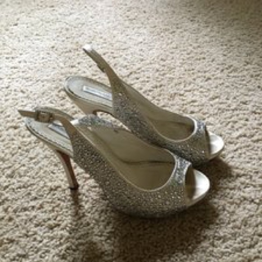 Benjamin Adams Sparkly Ivory Wedding Shoes - Picture 6 of 17